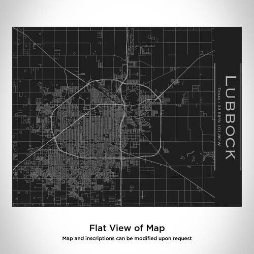 Lubbock - Texas Map Bottle with Bamboo Top in Matte Black